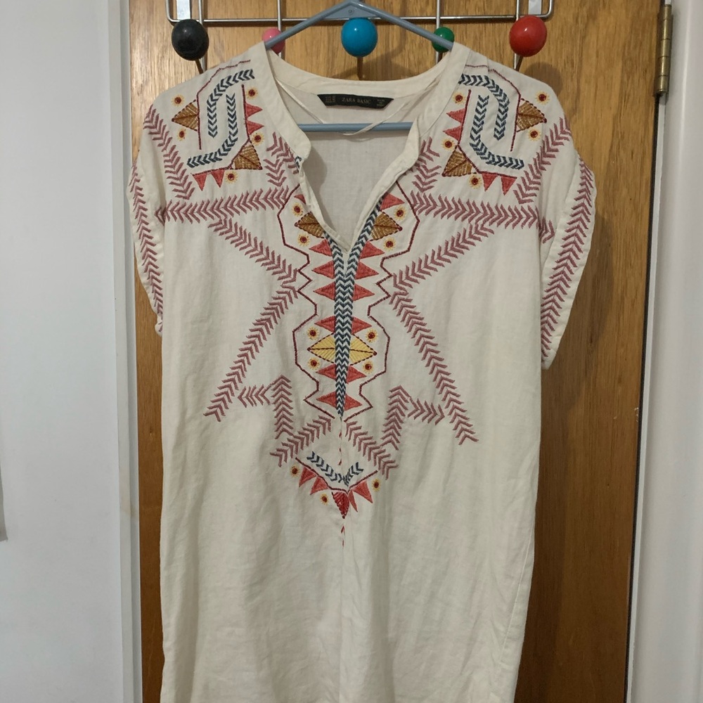 Intricate Woven Tunic T-Shirt Dress